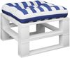 vidaXL Palettenkissen Blau Weiß Gestreift 50x50x12 cm Stoff 360440 Bild 3