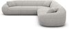 Samtstoff Ecksofa Solmare L Form - Strukturstoff - hellgrau Bild 3