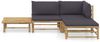vidaXL 4-tlg. Garten-Lounge-Set mit Dunkelgrauen Kissen Bambus 3058190 Bild 2