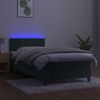 vidaXL Polsterbett mit Matratze & LED Dunkelgrün 100x200 cm Samt Bild 3