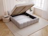 GRAINGOLD Cloud Low Bett 120x200, Polsterbett mit Bettkasten und Lattenrost, Bouclé-Stoff, Grau Bild 5