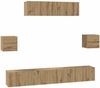 vidaXL TV-Schrankset Wandmontiert 7 pcs Artisan-Eiche Holzwerkstoff 3393410 Bild 2