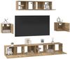 vidaXL TV-Schrankset Wandmontiert 7 pcs Artisan-Eiche Holzwerkstoff 3393410 Bild 3