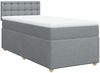 vidaXL Boxspringbett mit Matratze Hellgrau 90x200 cm Stoff 3288877 Bild 3