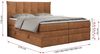 Boxspringbett 7-Zonen Taschenfederkernmatratze und Topper - PREMIUM-10-KING - 200x200cm - Orange Stoff - H4 Bild 5