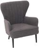 Lounge-Sessel HWC-K37, Cocktail-/Ohrensessel Polsterstuhl Retro Vintage Stoff Bouclé (600g/m²) Öko-Tex ~ dunkelgrau Bild 5