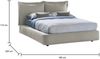 Dmora Adi Doppelbett, Bettkasten mit Stoffbezug, 100 % Made in Italy, Öffnung vorne, geeignet für Matratzen 160 x 190 cm, Beige Bild 3