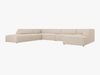 Micadoni Panorama-Ecksofa Ruby 7-Sitzer Links Strukturierter Stoff Ottawa Beige Bild 2