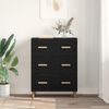 vidaXL Sideboard Schwarz Eichen-Optik 69,5 x 34 x 90 cm Holzwerkstoff 880636 Bild 4