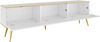 TV Lowboard Orenate MDF 175 mit Füße (Farbe: Weiß / Weiß + Gold) Bild 4