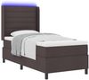 vidaXL LED Boxspringbett mit Matratze Dunkelbraun 90 x 190 cm Stoff 3343416 Bild 3