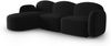 Micadoni Ecksofa Blair 4-Sitzer Links Samtstoff Schwarz Bild 2