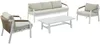 Vente-unique - LUREYA Gartensitzgruppe Metall BeigeWeiß - B 81 cm x H 69 cm x L 204 cm Bild 2