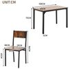 Esstisch 108x65x75 cm mit 4 Stühlen, Braun, Spanplatte/MDF mit PVC-Oberfläche und pulverbeschichtetem Metalllgestell Bild 4