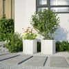 vidaXL Garten-Pflanzgefäße 2 Stück Weiß Sechseckig 46x40x45 Stahl 851111 Bild 3