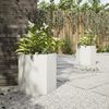 vidaXL Garten-Pflanzgefäße 2 Stück Weiß Sechseckig 46x40x45 Stahl 851111 Bild 4