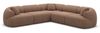 Couch Monteluna L Form in Samtstoff - Strukturstoff - braun Bild 1