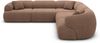 Couch Monteluna L Form in Samtstoff - Strukturstoff - braun Bild 3