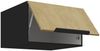 Aufsatzschrank Hochschrank 60 cm CREMONA Eiche hell + Schwarz matt Küchenzeile Küchenblock Küche Einbauküche Bild 2