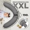 SEI Design Stillkissen Stillkissen XXL Mikroperlen Seitenschläferkissen 190x30 cm Ergonomisch, Schwangerschaftskissen mit Bezug, Schwangerschaftskissen mit Bezug, pflegeleicht Bild 4