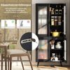 Küchenschrank hoch 178,5 cm Küchenregal mit 4 transparenten Türen & verstellbares Regal Schwarz Bild 5