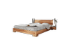 Bett Bento 3 Sonderlänge 120x210 Kernbuche massiv mit Holzkopfteil und Holzbeine Bild 1