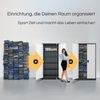 Aktenschrank abschließbar JAN - 5 Ebenen verstellbar, Flügeltüren | Metallschrank Werkstatt Mehrzweckschrank Büroschrank aus Stahl Werkzeugschrank, 185x90x40cm Anthrazit-Weiß Bild 3