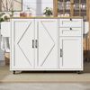 Moderne Kücheninsel, Küchenschrank, buffetschrank, Speisewagen mit Holzmaserung, buffetschrank, Multifunktionale Esstisch mit Speicherraum, Speisewagen mit Snackregalen,weiß Bild 2