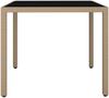 vidaXL Gartentisch mit Glasplatte Beige Poly Rattan & Hartglas 319550 Bild 4