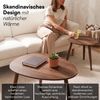 skølm Lodur Couchtisch 2er Set aus Eichenholz, Beistelltisch geölt, nussbraun, ovale Tischplatte mit 3 Tischbeinen Bild 2
