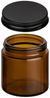 gouveo Make-Up Organizer Cremetiegel aus Braunglas mit Schraubdeckel - Leere Cremedose aus Glas, 12-tlg, 120ml/schwarz-matt, Schutz für lichtempfindlichen Inhalt Bild 2