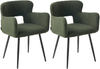 Esszimmerstuhl 2er Set SANILAC Bouclé Dunkelgrün Bild 4