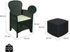 Dmora Outdoor-Lounge-Set Anny, Gartengarnitur mit 2 Sesseln und 1 Containertisch, Sitzecke in Rattan-Optik, 100 % Made in Italy, Anthrazit Bild 3