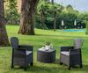 Dmora Outdoor-Lounge-Set Anny, Gartengarnitur mit 2 Sesseln und 1 Containertisch, Sitzecke in Rattan-Optik, 100 % Made in Italy, Anthrazit Bild 2