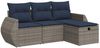 vidaXL 4-tlg. Garten-Sofagarnitur mit Kissen Grau Poly Rattan 3325557 Bild 2