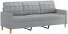 vidaXL 3-Sitzer-Sofa mit Zierkissen Hellgrau 180 cm Stoff 3200790 Bild 4