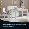 KHG Kinder-Möbel Set mit Tisch, Bank & Stuhl weiß Landhaus für Kinderzimmer, pflegeleichte Oberfläche, robust, kindgerechte Höhe 66 x 51 x 50 cm Bild 2