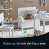 KHG Kinder-Möbel Set mit Tisch, Bank & Stuhl weiß Landhaus für Kinderzimmer, pflegeleichte Oberfläche, robust, kindgerechte Höhe 66 x 51 x 50 cm Bild 3