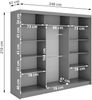 Schwebetürenschrank WALENCJA mit Spiegel & Lacobel-Glas, moderner Kleiderschrank, Breite 240 cm, High-Gloss Design - Grau Bild 5