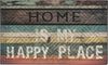 TrendLine Fußmatte Lima Happy Place 45 x 75 cm 100 % Gummi für Innen und Außen Bild 1