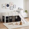 Hochbett mit Matratze 90x200 cm Rutsche Stockbett Kinderbett Leiter Holz Kiefer Vorhang schwarz Pirat Lattenrost Bild 2