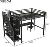 Flieks Hochbett Kinderbett Metallbett 140x200cm mit LED, Kleiderschrank, Schreibtisch Bild 3