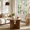 Tribesigns Couchtisch 80 cm Runder wohnzimmertisch, Moderner Holztisch in Braun Bild 1