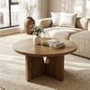 Tribesigns Couchtisch 80 cm Runder wohnzimmertisch, Moderner Holztisch in Braun Bild 4