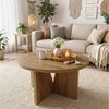 Tribesigns Couchtisch 80 cm Runder wohnzimmertisch, Moderner Holztisch in Braun Bild 3