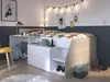 Vente-unique - GISELE Bett Holz, Platte BeigeWeiß - B 135 cm x H 90 cm x L 203 cm Bild 4