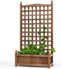 Blumenkasten mit Rankgitter Pflanzkasten Holz für Kletterpflanzen Hochbeet mit Spalier 64,5 x 28 x 120 cm Braun Bild 1