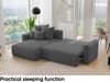 MEBLINI Schlafcouch mit Bettkasten - 260 x 160 x 78 cm - Grau Cordstoff - BALI - Kleines Ecksofa mit Schlaffunktion - Sofa mit Relaxfunktion und Kissen - Kleine Couch L-Form - Eckcouch Bild 5