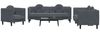 vidaXL 3-tlg. Sofagarnitur mit Kissen Dunkelgrau Samt 3209248 Bild 3