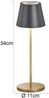 2er SET Akku Tischlampen Schwarz Gold ohne Kabel mit Ladestation, Höhe 34cm Bild 4
